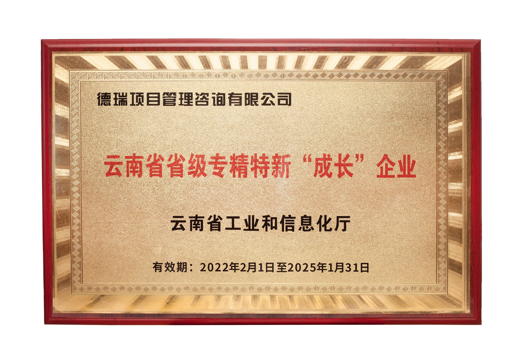 云南省省级专精特新“成长”企业-（德瑞项目管理咨询有限公司）​